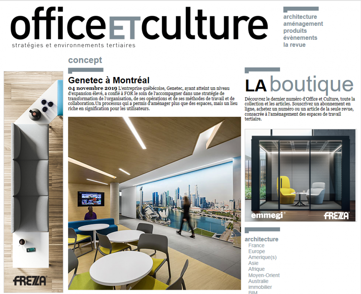 Office et culture Genetec concept office design